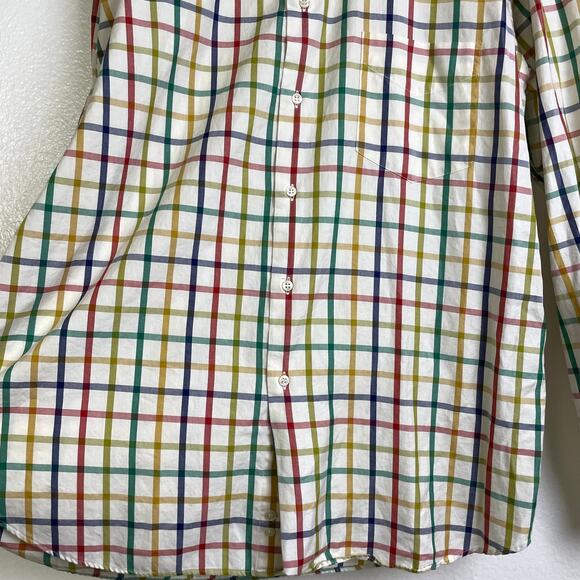Paul & Shark Yachting Shirt Mens 2XL White Multi Long Sleeve Button Cotton Grid - Picture 7 of 11